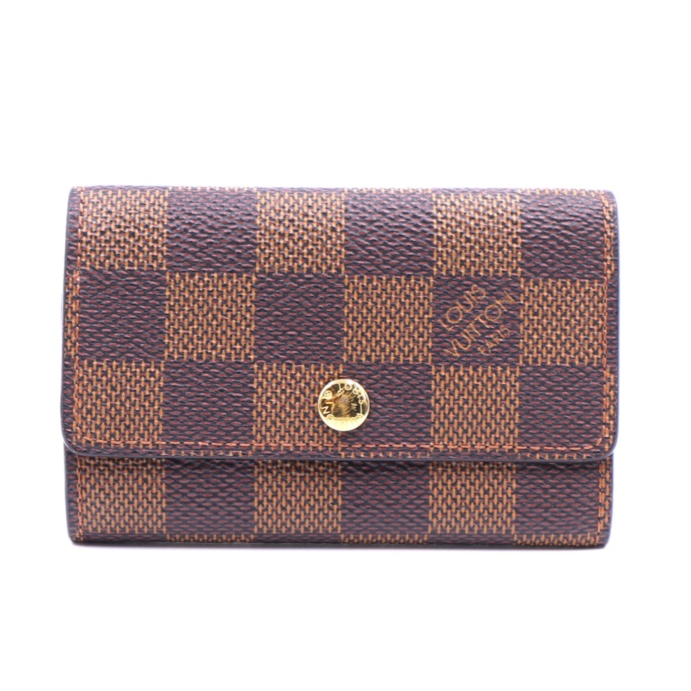 Louis Vuitton Damier Ebene Checkerboard Wallet in Brown and Dark Brown